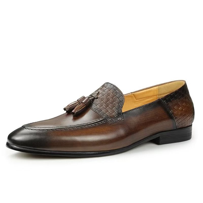 Loafers Heren Met Krokodillenmotief Chique Instaploafers - Koffie