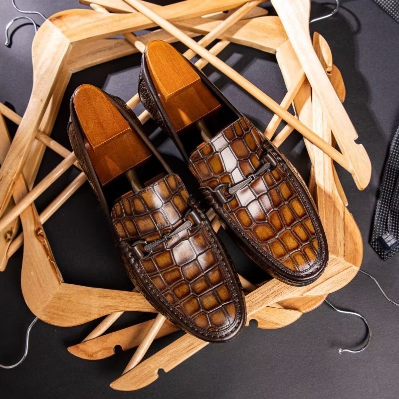 Loafers Heren Modieuze Instaploafers Met Metalen Neus - Bruin