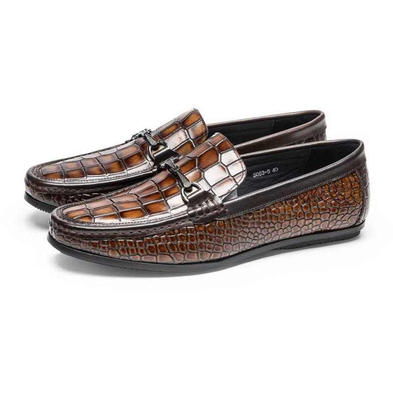 Loafers Heren Modieuze Instaploafers Met Metalen Neus - Bruin