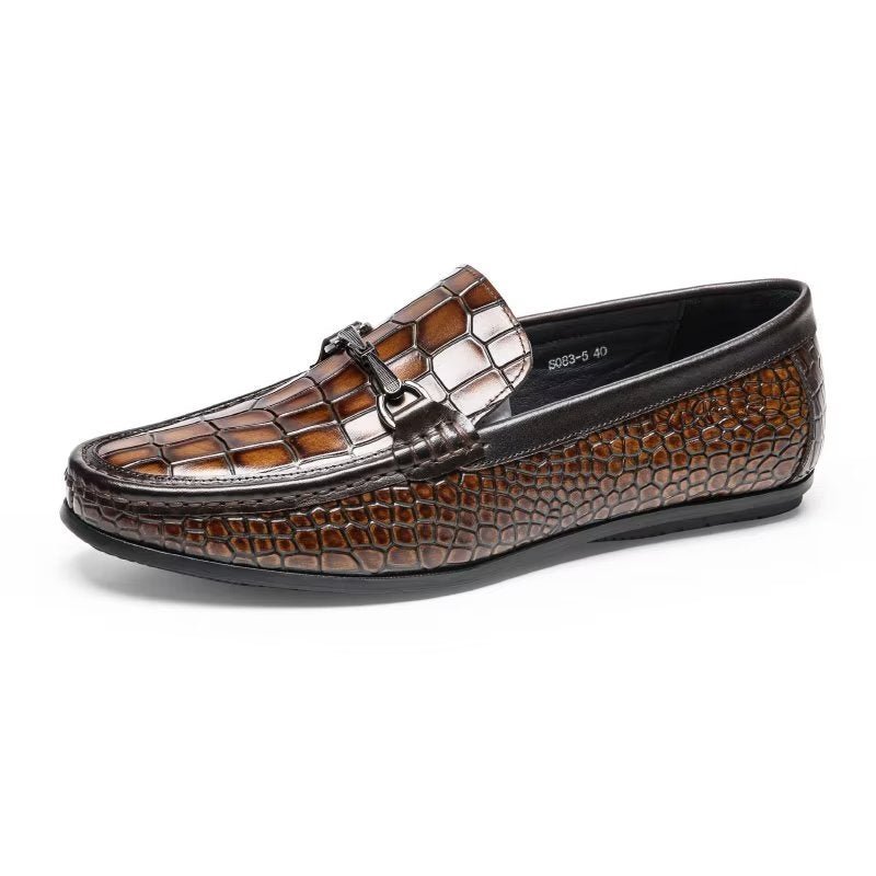 Loafers Heren Modieuze Instaploafers Met Metalen Neus - Bruin