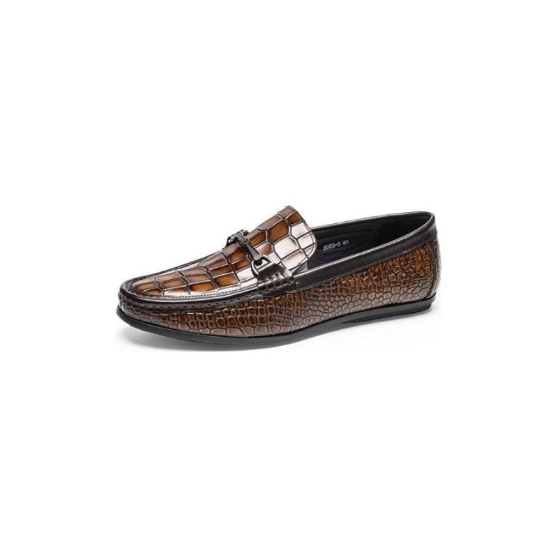 Loafers Heren Modieuze Instaploafers Met Metalen Neus - Bruin