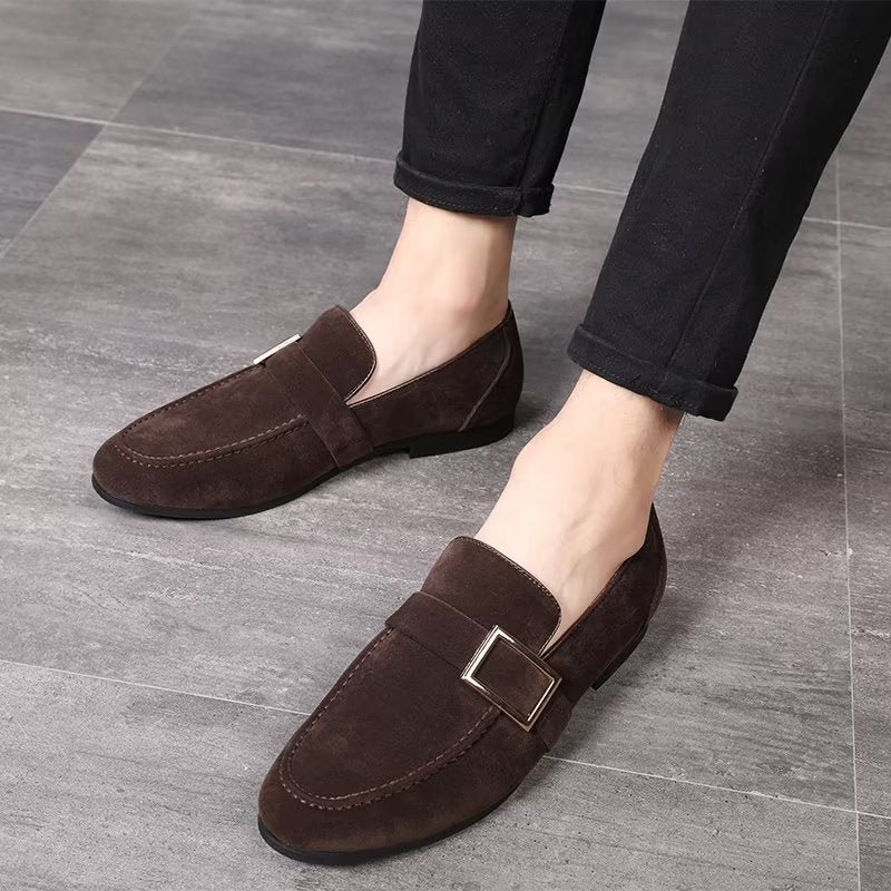 Loafers Heren Modieuze Instaploafers Met Reliëf - Koffie