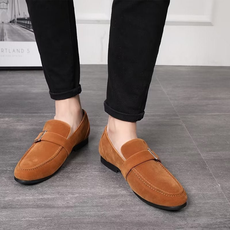 Loafers Heren Modieuze Instaploafers Met Reliëf - Bruin