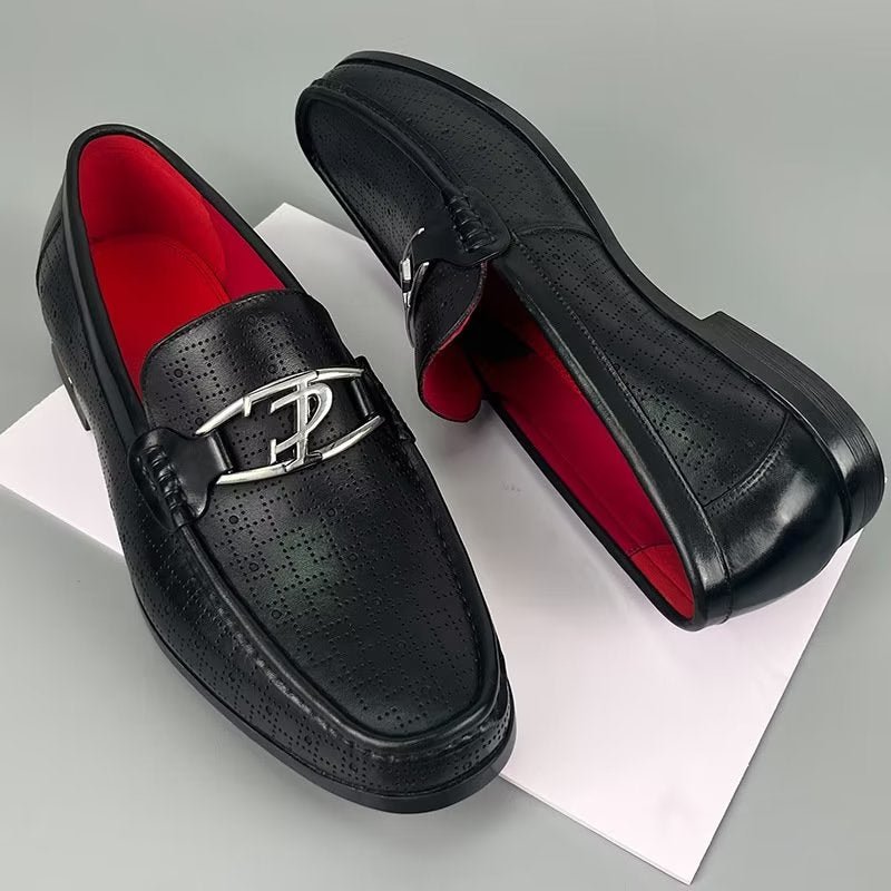 Loafers Heren Modieuze Lederen Instaploafers - Zwart