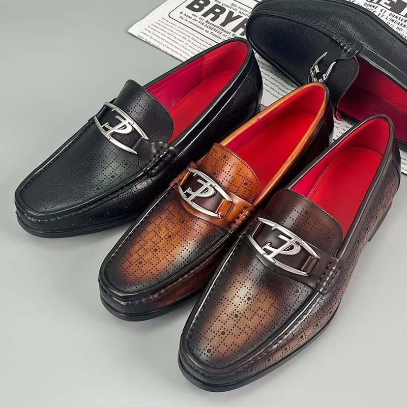 Loafers Heren Modieuze Lederen Instaploafers - Zwart