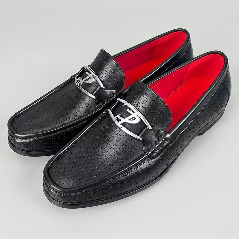 Loafers Heren Modieuze Lederen Instaploafers - Zwart