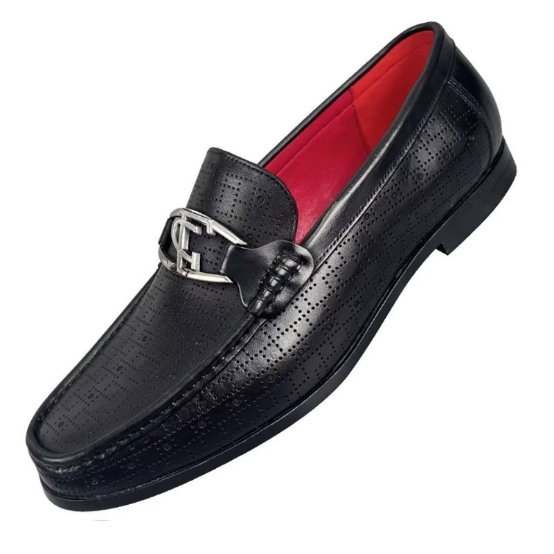 Loafers Heren Modieuze Lederen Instaploafers - Zwart