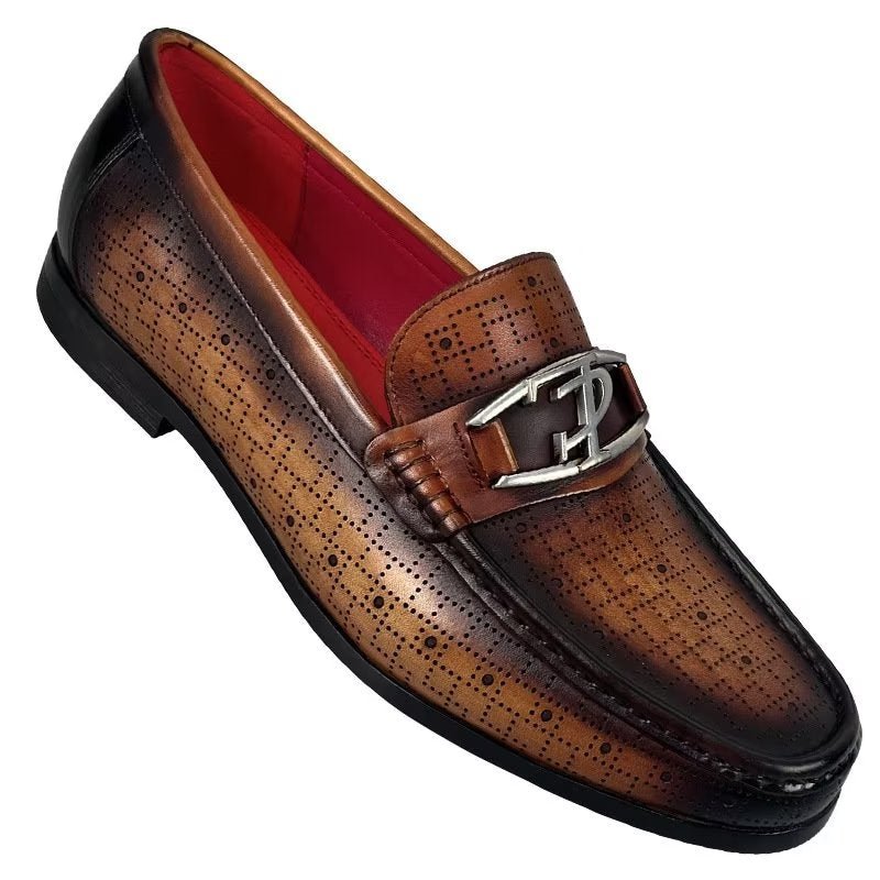 Loafers Heren Modieuze Lederen Instaploafers - Koffie