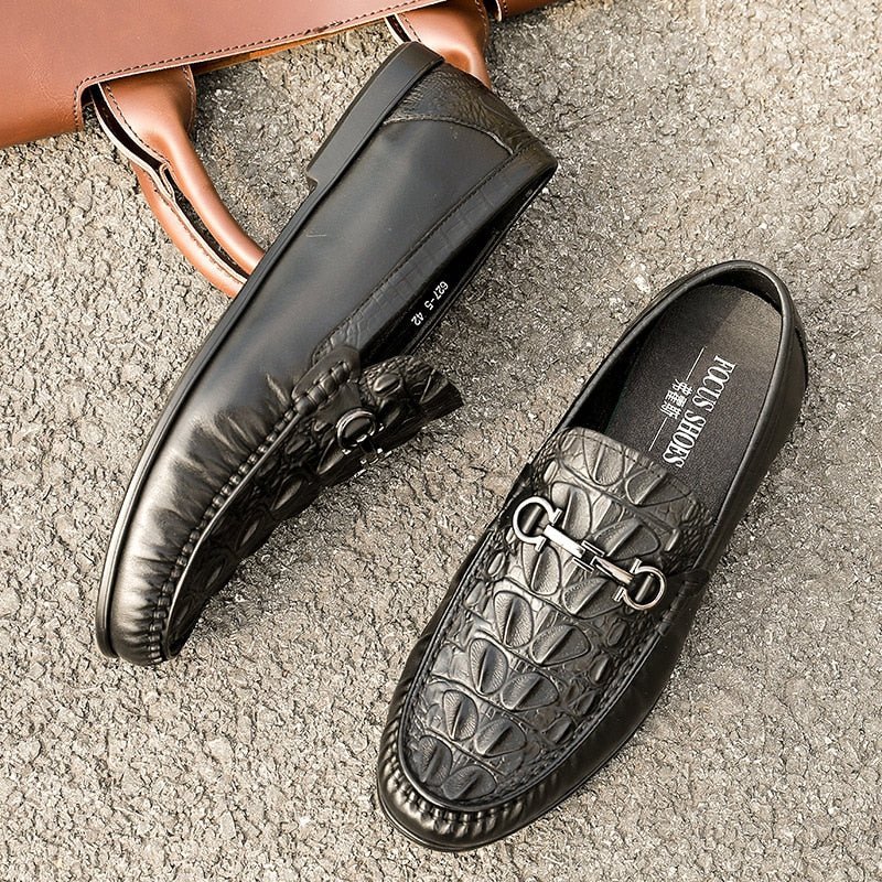 Loafers Heren Stijlvolle Instappers Leer - Zwart