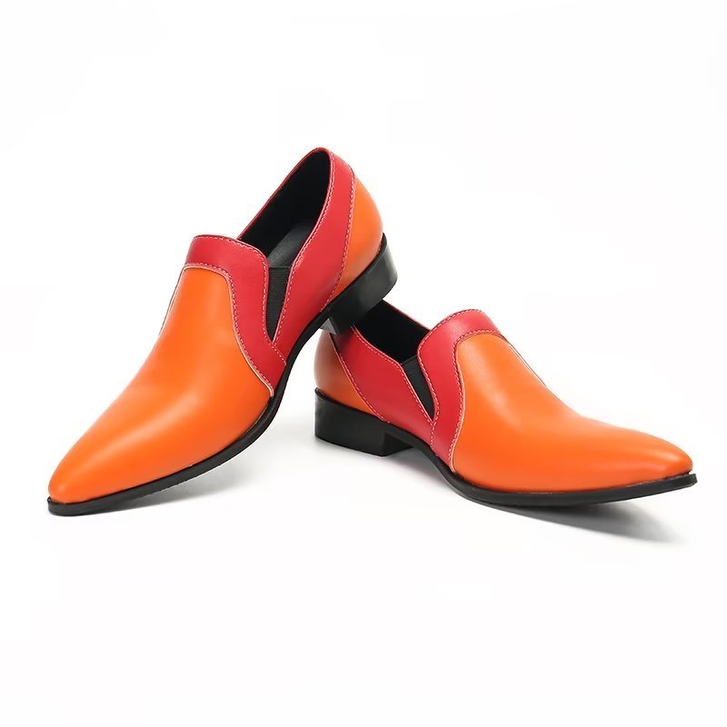 Loafers Heren Verfijnd Leer Elegance Instaploafers - Oranje