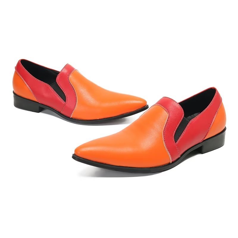 Loafers Heren Verfijnd Leer Elegance Instaploafers - Oranje