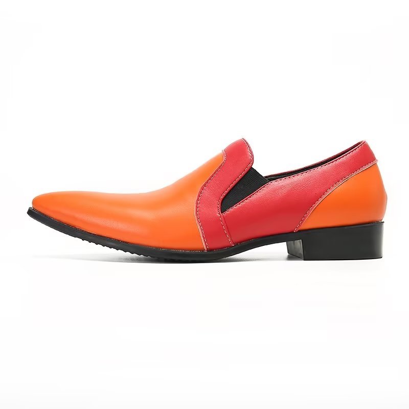 Loafers Heren Verfijnd Leer Elegance Instaploafers - Oranje