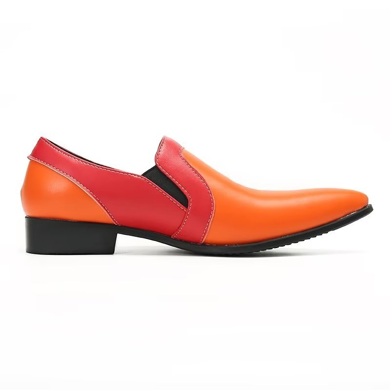 Loafers Heren Verfijnd Leer Elegance Instaploafers - Oranje