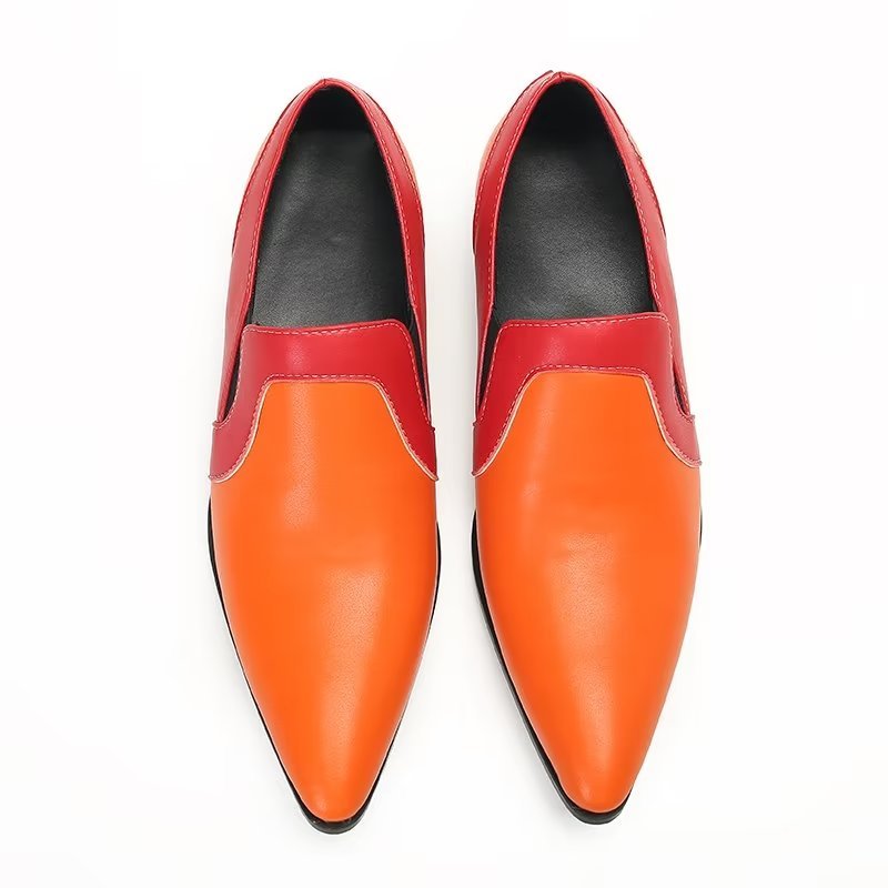 Loafers Heren Verfijnd Leer Elegance Instaploafers - Oranje