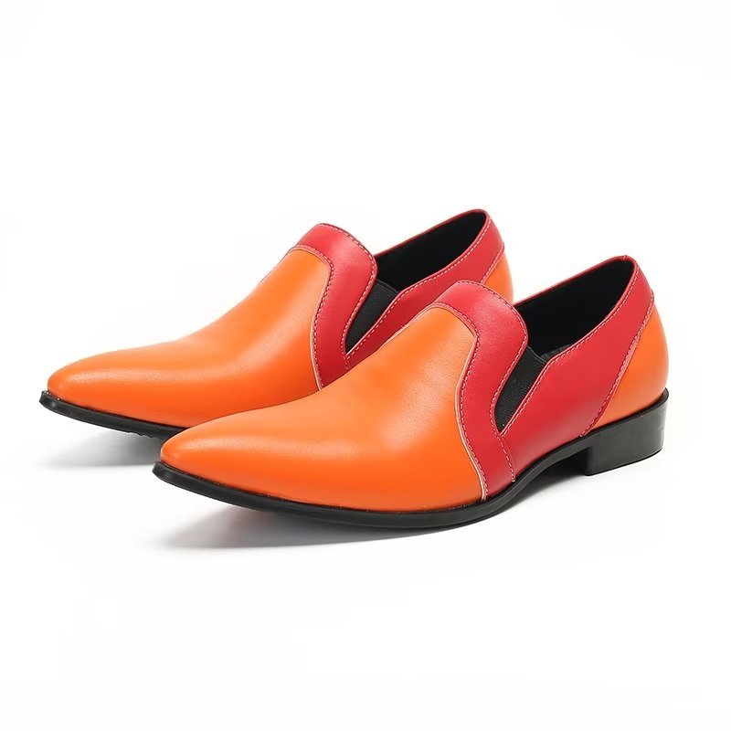 Loafers Heren Verfijnd Leer Elegance Instaploafers - Oranje