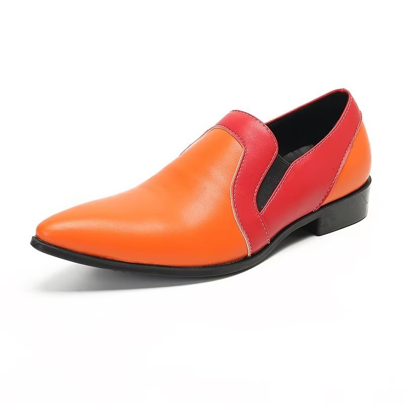 Loafers Heren Verfijnd Leer Elegance Instaploafers - Oranje