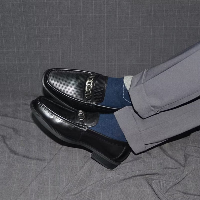 Loafers Heren Verfijnde Casual Leren - Zwart