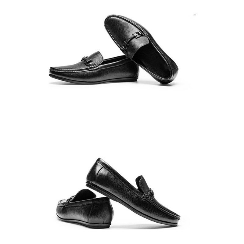 Loafers Heren Weavingluxe Leren Instaploafers - Zwart 1