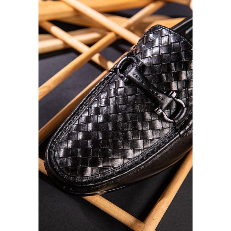 Loafers Heren Weavingluxe Leren Instaploafers - Zwart 2