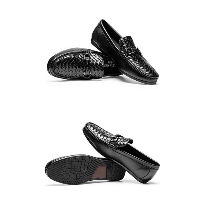 Loafers Heren Weavingluxe Leren Instaploafers - Zwart 2