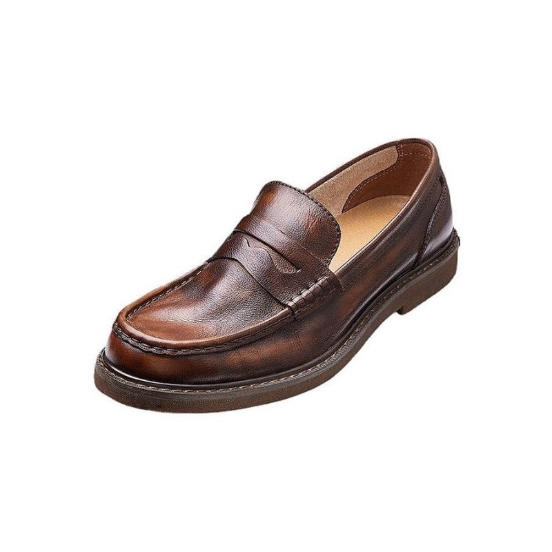 Loafers Koeienhuid Instapmocassinschoenen Heren - Koffie