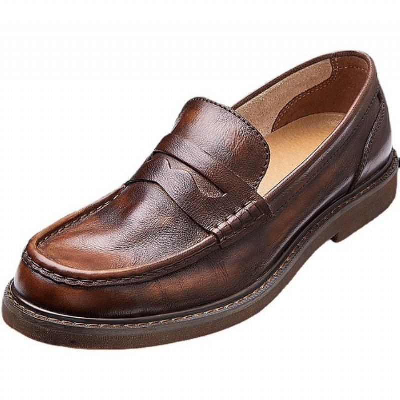 Loafers Koeienhuid Instapmocassinschoenen Heren - Koffie