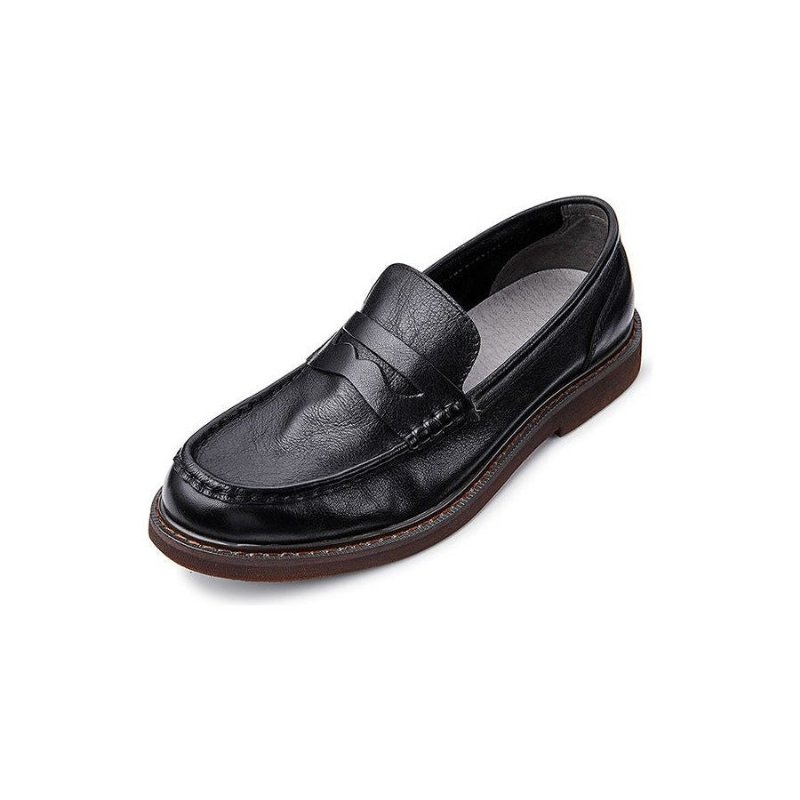 Loafers Koeienhuid Instapmocassinschoenen Heren - Zwart