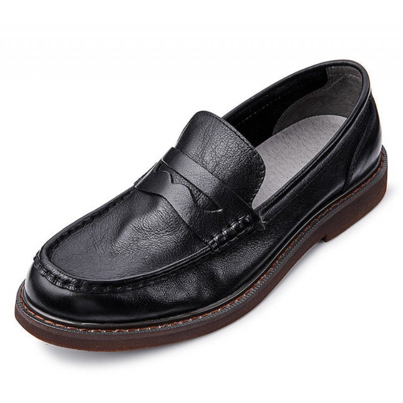 Loafers Koeienhuid Instapmocassinschoenen Heren - Zwart