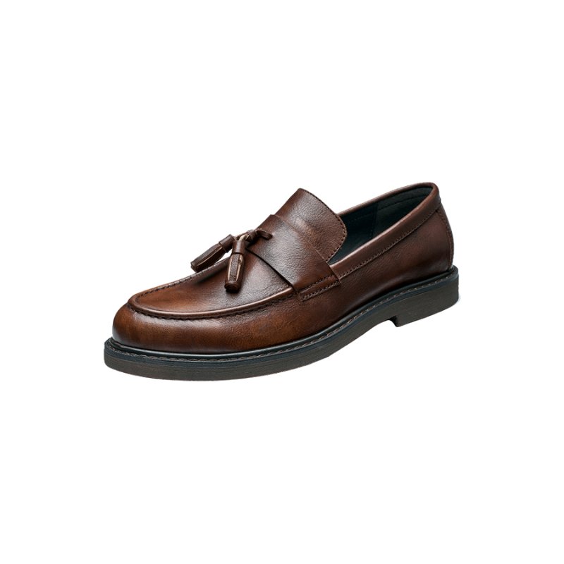 Loafers Rundleer Instaploafers Heren - Koffie