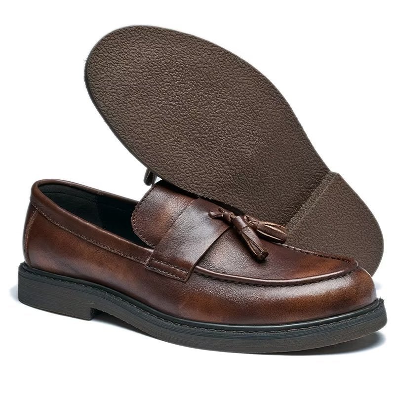 Loafers Rundleer Instaploafers Heren - Koffie