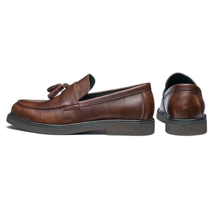 Loafers Rundleer Instaploafers Heren - Koffie