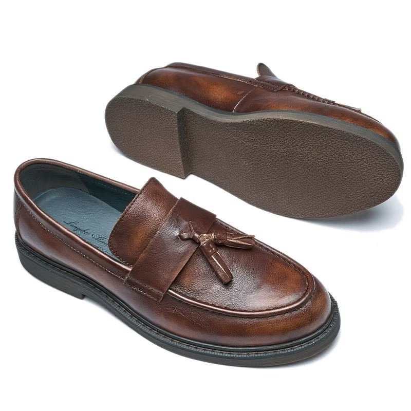 Loafers Rundleer Instaploafers Heren - Koffie