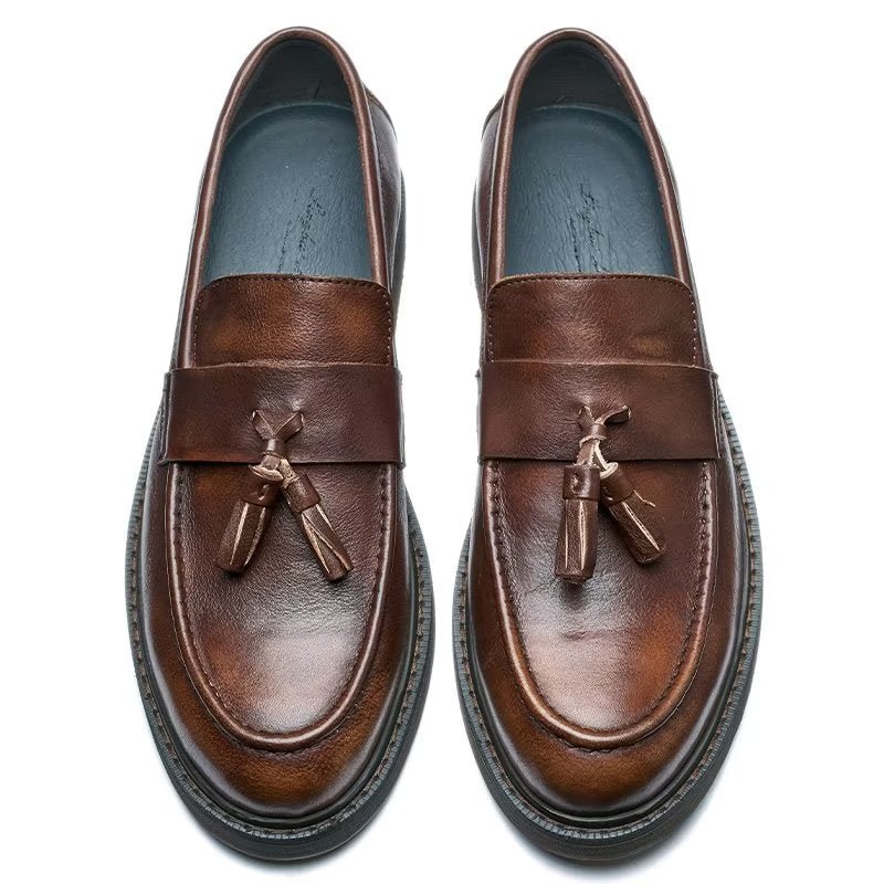 Loafers Rundleer Instaploafers Heren - Koffie