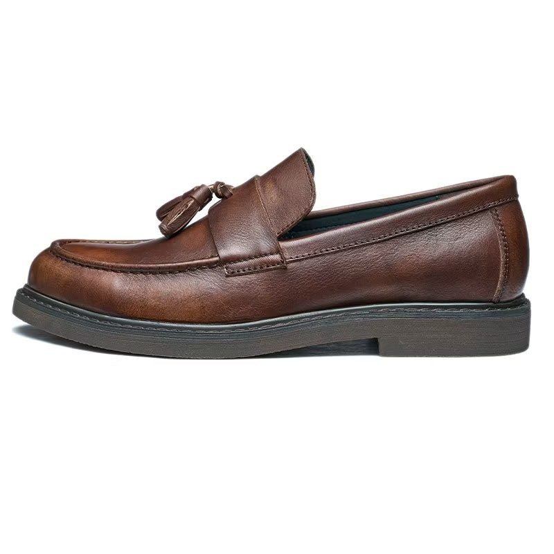 Loafers Rundleer Instaploafers Heren - Koffie