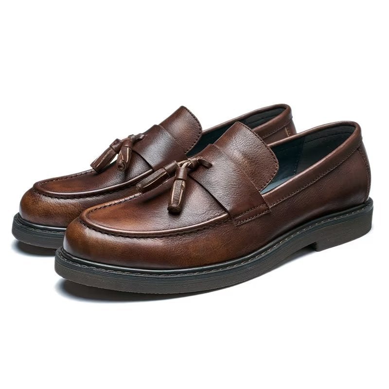 Loafers Rundleer Instaploafers Heren - Koffie