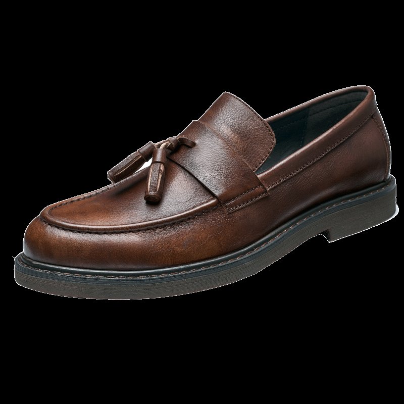 Loafers Rundleer Instaploafers Heren - Koffie