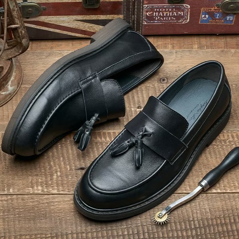 Loafers Rundleer Instaploafers Heren - Zwart