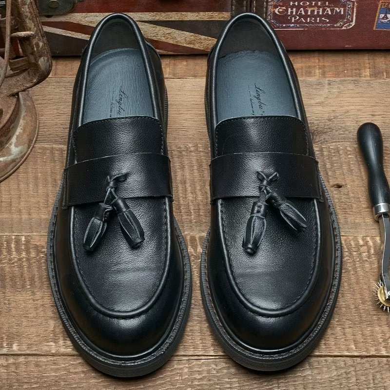 Loafers Rundleer Instaploafers Heren - Zwart