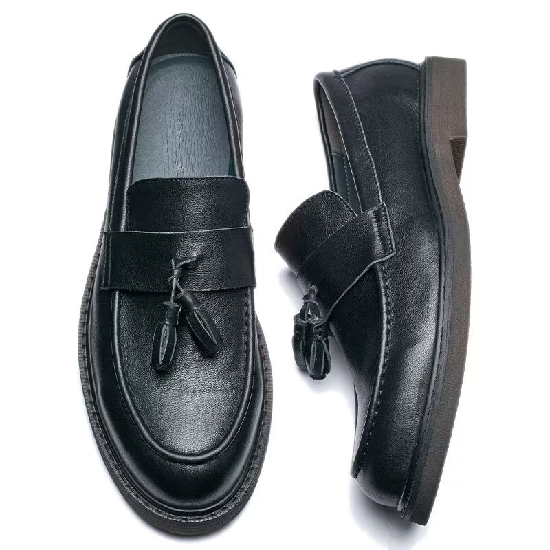 Loafers Rundleer Instaploafers Heren - Zwart