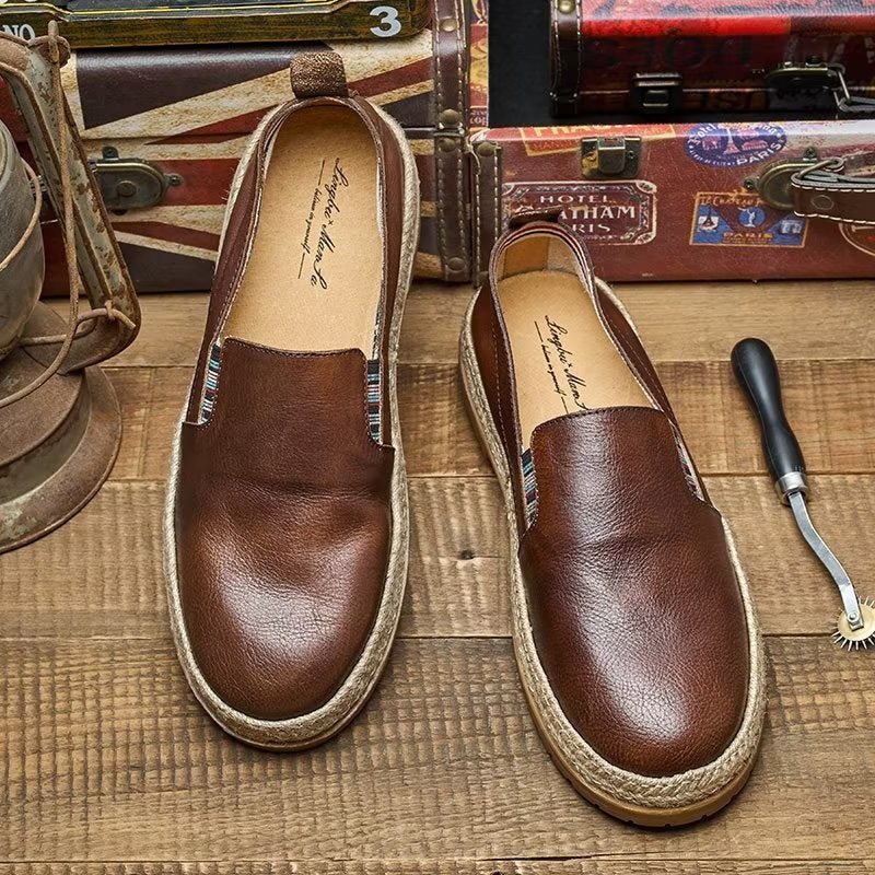 Loafers Rundleer Instappers Heren - Koffie