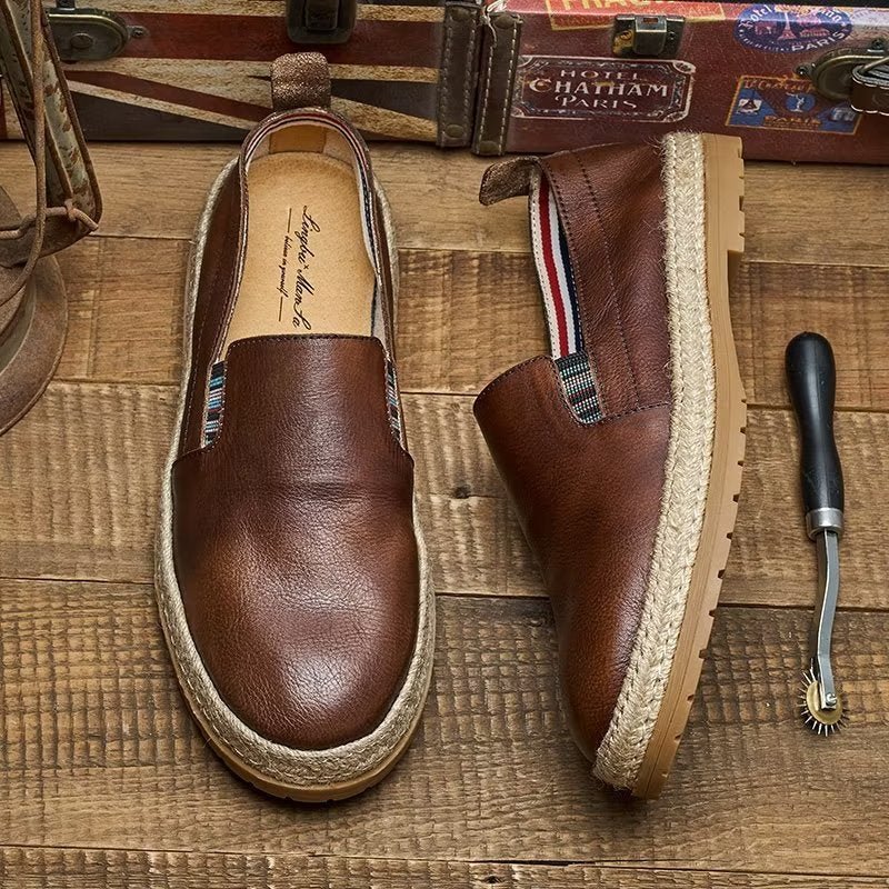 Loafers Rundleer Instappers Heren - Koffie