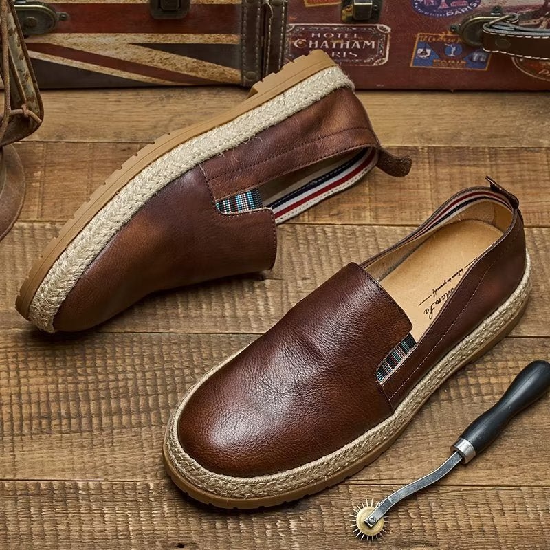 Loafers Rundleer Instappers Heren - Koffie