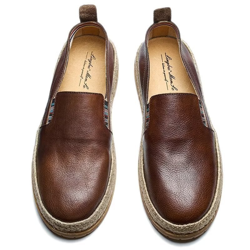 Loafers Rundleer Instappers Heren - Koffie