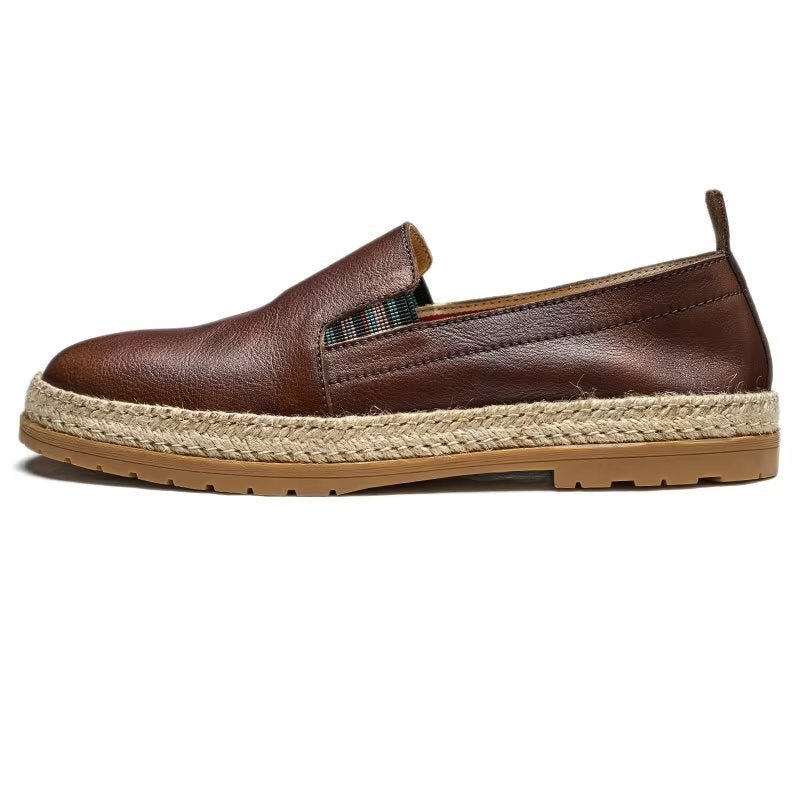 Loafers Rundleer Instappers Heren - Koffie