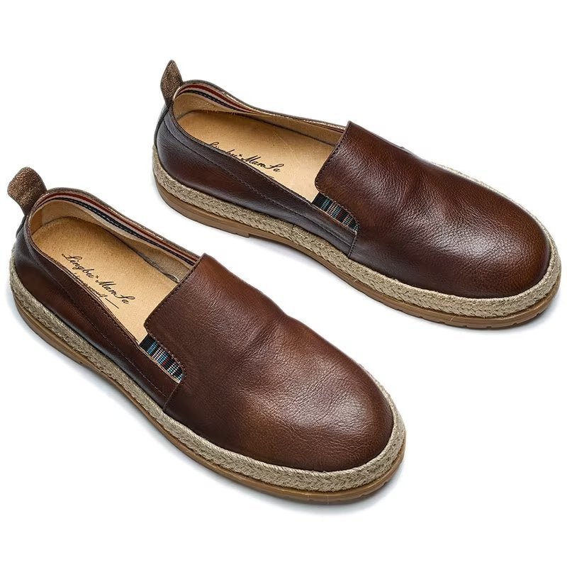 Loafers Rundleer Instappers Heren - Koffie