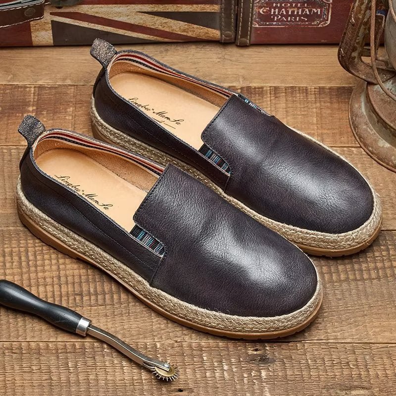 Loafers Rundleer Instappers Heren - Zwart