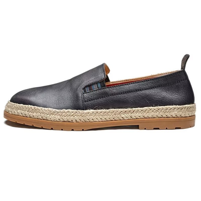 Loafers Rundleer Instappers Heren - Zwart