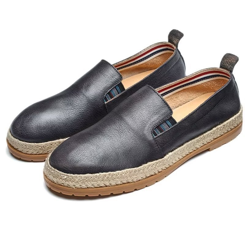 Loafers Rundleer Instappers Heren - Zwart