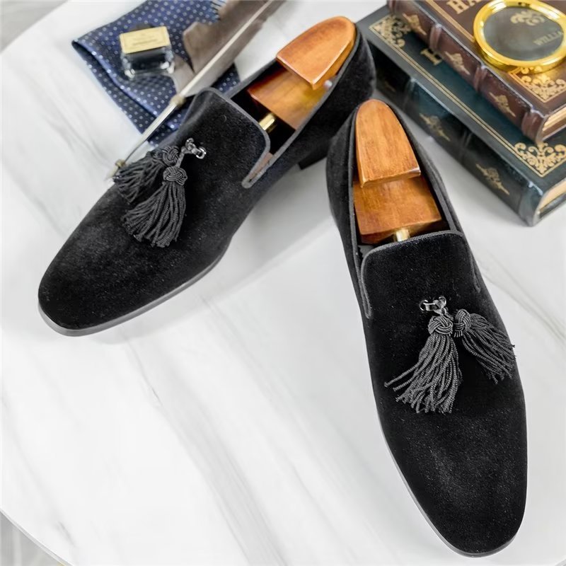 Loafers Rundleer Instappers Heren - Zwart