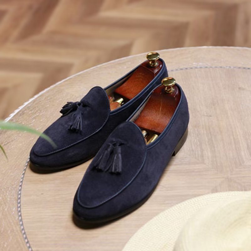 Loafers Suède Instappers Heren - Blauw